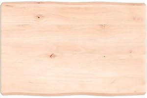 vidaXL Tablero de Mesa, Superficie de Escritorio, Tablero Repuesto de Mesa, Tablero de Estantería Comedor, Madera Maciza sin Tratar con Borde Natural