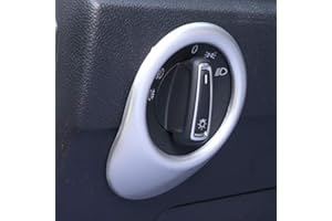 HIGH FLYING para T-Roc T Roc 2017-2022 Interior Faro botón Interieur Listones de Plástico ABS Interior del Automóvil 1 Piezas (Plata mate)