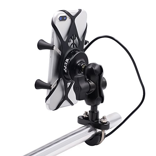 TR Turn Raise Aluminio Moto Soporte de Montaje con 2 1A Cargador USB Toma para Tel  fono M  vil DE 3 5 a 6 Pulgadas  GPS