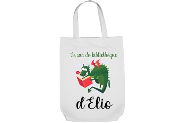 Tote bag sac enfant personnalisé pour bibliothèque/tote bag personnalisé Livres Maternelle/sac à doudou, affaires d'école