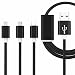 Produktbild ONX3 (Schwarz) Premium-Qualität 1 Meter Länge 3 in 1 Mehrere USB-Ladekabel High-Speed-Nylon Geflochten mit Typ C / 8 Pin Lighting / Micro USB-Anschluss für XOLO Q1200