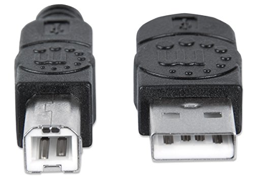 MANHATTAN Hi-Speed USB 2.0 Anschlusskabel Typ A Stecker / Typ B Stecker schwarz 1,8 m Uebertragungsraten bis zu 480 Mbit/s - 4