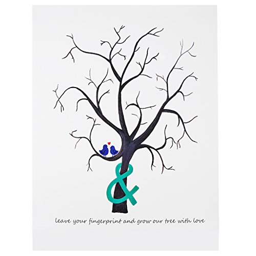 Fingerabdruck Hochzeitsbaum Gästebuch Weddingtree Leinwand Hochzeit Deko - Baum der Liebe, 60X75CM