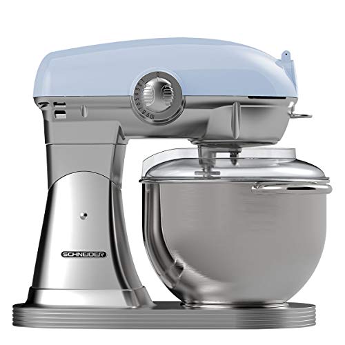 SCHNEIDER CONSUMER GROUP SCFP57BL Robot Patissier Vintage 5,7 l Die-cast 10 Vitesses Bleu, Métal, 34 cm