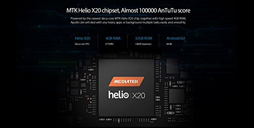 Vernee Apollo Lite Android 6.0Â 4Â G + phablet 5.5Â pollici schermo Arc mtk6797Â Deca di nucleo 4Â GB RAM 32Â GB ROM 16Â MP fotocamera principale di tipo C impronte digitali Corning Gorilla 3