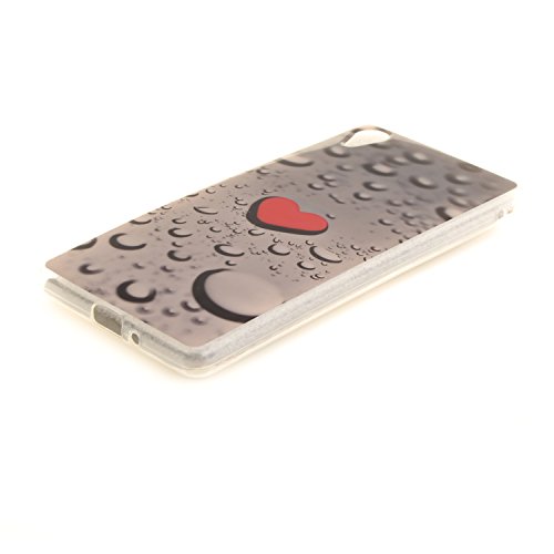 Sony X Hülle, Xperia X Hülle Case, Cozy Hut Sony Xperia X Hülle TPU Case Schutzhülle Silikon Crystal Clear Case Sony Xperia X (5 Zoll) Hülle Case Cover Ultra-Transparente Flexible TPU Bumper Handy Tasche Case Cover Etui Hülle mit Anti-Rutsch Kratzfest – Herzförmige Wassertropfen - 4