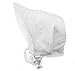 Beautiful Baby Girls Broderie Anglais Ribbon Lace Fringe Trim Baby Bonnet Beanie Sun Hat White Small 3-6 Months