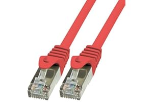 BIGtec LAN Kabel 10m Netzwerkkabel Ethernet Internet Patchkabel CAT.5 rot Gigabit SFTP doppelt geschirmt für Netzwerke Modem Router Switch 2 x RJ45 kompatibel zu CAT.6 CAT.6a CAT.7 Stecker