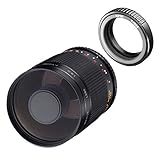 Set aus Samyang 500mm f8, 0 Spiegel Tele Objektiv und T2 Adapter für M42 - Spiegelobjektiv mit T2 Anschluss und Adapter für Kameras mit M42 Anschluss, manuelle Fokussierung, inkl. 3 Filter.