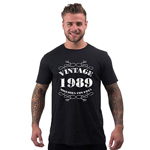Bang Tidy Clothing T-Shirt da Uomo da 30esimo Compleanno Vintage 1989 - Maglietta Idea Regalo per i 30 Anni