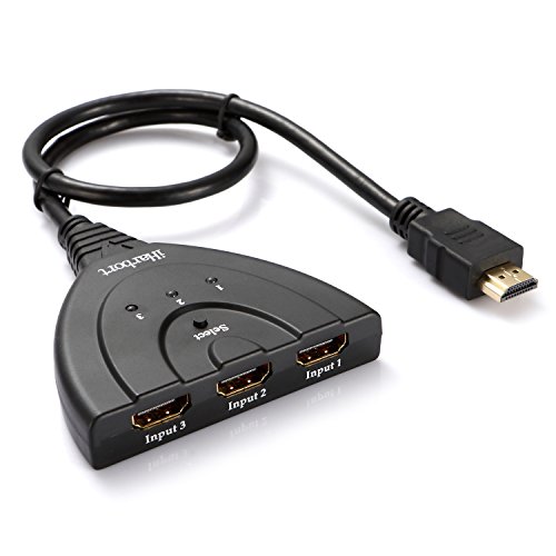 iHarbort® HDMI SWITCH Stecken 【Unterstützen Full HD 1080p, 3D 】HDMI-Kabel 3-Port Umschalter | 3 x IN / OUT x 1 | Dolby True HD | intelligenter Switch für HDTV, PS3, Xbox One, 360, Bluray-Player, DVD-Player usw. - 2