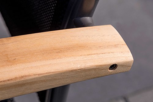 HARTMAN Alice Multipositionssessel in Xerix-Black, solides Aluminiumgestell, Sitzfläche aus hochwertiger Textilene, ca. 68 x 62 x 111,5 cm, Rückenlehne verstellbar, Teakholz-Armlehne, wetterfest - 5