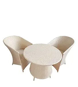 SPYDER HOME DECORE|D-15 Patio|Indoor| Outdoor| Living Room | Balcony | Chair Table Set 2+1 (2 Chair + 1 Table)|Furniture Set |Coffee Chair SetCoffee Chair Set |Powder Coated| (Honey) | 847747783