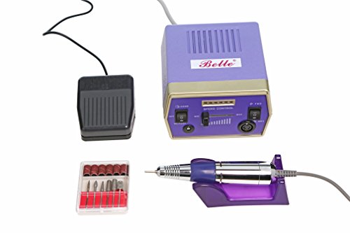 Belle 30000 RPM Electric Nail Dril File Set for Manicure Pedicure, Overheat Resistant & Low Vibration, Blue