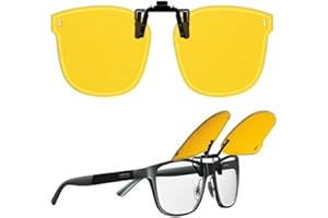 Goiteia Polarised Clip on Night Driving Glasses Anti Glare for Men Women,Effectively Minimize Glare from Oncoming Headlights,High Definition Vision