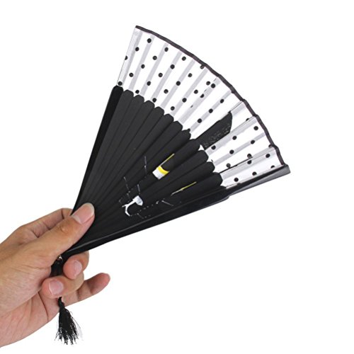 OULII Hand-Fan Männer Hand Held Fans Falten Fan Party Favor (schwarz) - 3