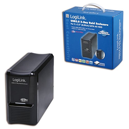 LogiLink UA0154A USB 3.0 „TWO-BAY RAID“ Schutz aus Aluminium, 2x 3,5 Zoll schwarz - 2