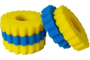 kychenBase CPF-10000 / CPA-10000 / GPF-10000 / TFP 15000 Spugne Filtro Laghetto – Spugne in Schiuma Filtrante, Ricambio Materiale Filtrante (2 x Blu Grossolana, 3 x Gialla Fine, Ø 260 mm)