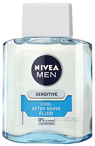 NIVEA Men, 3er Pack Kühlendes After Shave Fluid für Männer, 3 x 100 ml Flasche, Sensitive Cool, 0% Alkohol - 3