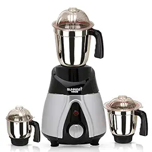 Sunmeet NBTLBSSA21 1000-Watt Mixer Grinder with 3 Jars (1 Wet Jar, 1 Dry Jar and 1 Chutney Jar) - BlackSilver.Make in India