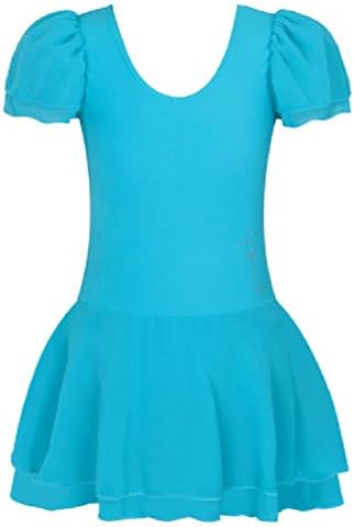 Mythgiftuk Baby Girls Kids One-Piece Gymnastics Leotard Stockings Ballet Dance Dress Chiffon Skirt Dancewear