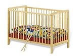 Pinolino - 111314 - Kinderbett Hanna (120 x 60 cm) - mit 2 Schlupfsprossen, aus vollmassiver Buche, unbehandelt