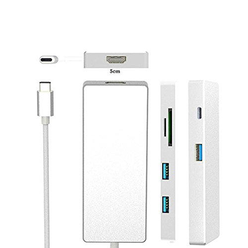 Hrph Multifunktions-Mini 3 Ports USB 3.0 HUB Typ-C Zu HDMI TF SD Kartenleser Für Macbook Pro PC - 6