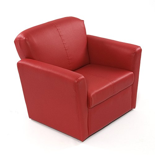 Kids armchair red | Faux leather | Children's armchair for boys and girls | Toddler couch | Tub Upholstered Foam Baby Chair Seat Stool for reading and play