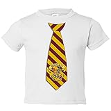 100% algodón Camiseta niño Harry Potter corbata Hogwarts Gryffindor - Blanco, 12-18 meses