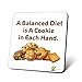 Produktbild CS601 A Balanced Diet Is A Cookie in jeder Hand, Neuheit Funny Kaffee Tee Getränk Geschenk glänzend MDF Untersetzer aus Holz