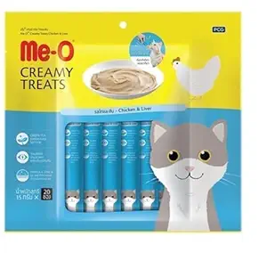 DynamicSales (India) Me-O Creamy Treats for Cats and Kitten Chicken and Liver, 300g