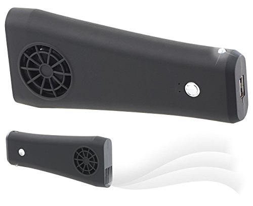 revolt 2in1-Taschen-Ventilator und USB-Powerbank, 1.300-mAh-Akku, LED-Licht