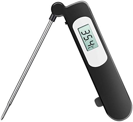 B Digital Cooking Thermometer, Stainless Kitchen Thermometers with Instant Read, Long Probe, LCD Screen, Anti-Corrosion, Best