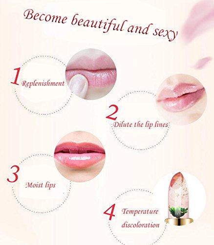 Wasserdicht Jelly Lippenstift, NNIUK Lippenstifte Flower Beauty Make-up anhaltendes Finish Lip Gloss - 5