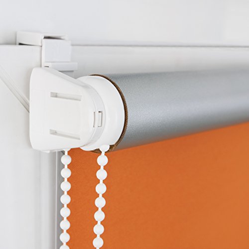 ROLLMAXXX Thermo Verdunkelungsrollo Klemmfix ohne Bohren (80 x 150 cm, Orange) - 5