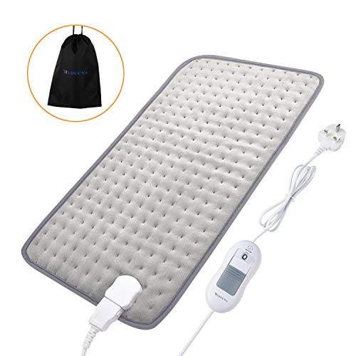 Heat Pad Electric Heating Pad for Back Pain Relief - Fast Heating Technology, Auto Shut Off, 3 Heat Settings, Dry/Moist Heat Therapy, Soft Microplush, Storage Bag - 60 x 30 cm