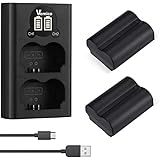Vemico NP-W235 Chargeur de Batterie Kit Lot de 2 Batteries de Rechange 2250mAh Type C Chargeur Double LCD pour Fujifilm X-T4/