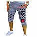 Produktbild Pottoa Herren Baumwolle Sweatshirt Chino Shorts Shorts Kurze Hose Bermuda Sweatpant Herren Männer Casual Pocket Jogginghose mit - und Kordel,Regular Fit (Grau, M)