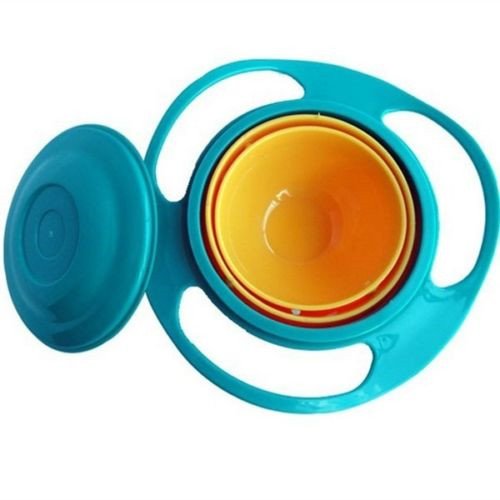 Gamesaloreu 1Pc Toddler High Quality Baby Kids Children 360 Rotating Spill-Proof Gyro Bowl