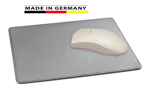 Handmade in Germany Mousepad Leder anthrazit – weiches genarbtes Rindleder – erhältlich in 5 Farben excl. Marke EuroStyle - 2