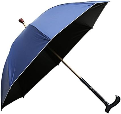 Classic Style Blue Automatic Open Long-handled Umbrella Windproof Sun Protection Outdoor Strong Durable Umbrellas Self Defense Skid Climbing Creative Walking Stick Umbrella