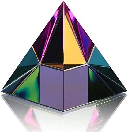 Rainbow Iridescent Pyramid Crystal Healing Prism Optical Science Ornament 50mm