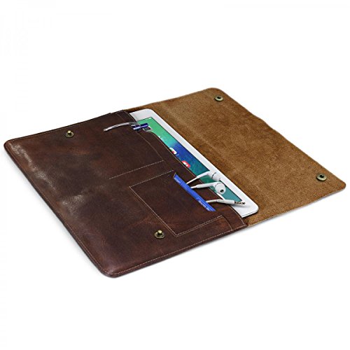 ROYALZ Lederetui für Apple iPad Pro 9.7 Ledersleeve Ledertasche Tasche Cover Schutztasche Mappe Etui Sleeve Vintage Look Retro Design Leder braun - 3
