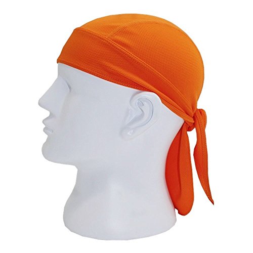 ILOVEDIY Bandana Moto Homme Femme Cyclisme Vélo Anti UV Bandeau Sport Echarpe Foulard Casque Bonnet Casquette (Orange)