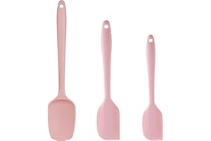 AMROICUS Set di 3 Spatole in Silicone da Cucina, Resistenti al Calore fino a 230°C, con Anima in Acciaio, Design Monopezzo, Senza BPA, Ideali per Pentole Antiaderenti, Impasti e Dolci
