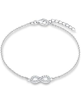 s.Oliver Kinder-Armband Teenager Mädchen 16+2 cm verstellbar mit Infinity-Anhänger 925 Sterling Silber Zirkonia...