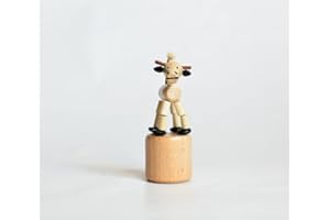 Rudolphs Schatzkiste Holzspielzeug Wackelfigur Kuh Höhe=7cm NEU Spielzeug Wackeln Wackeltier Wackelspielzeug Figur Holzspielzeug Holztier Tier Drücken Drückfigur Holz Holzfiguren Seiffen Erzgebirge