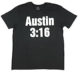 100% Baumwolle WWE T-Shirt im Retro-Stil, Motiv: „Stone Cold“ Steve Austin, „Austin 3:16“ Gr. XXL, schwarz