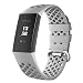 Produktbild FOONEE Ersatz-Armband für Fitbit Charge 3 Bänder, Sport-Bänder Fitbit Charge 3, Mehrfarbig, weich, atmungsaktiv, Silikon, für Damen und Herren grau