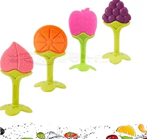 KIDZVILLA Silicone BPA Free Natural Organic Nipple Teethers with Storage Box for Newborn Infant, Babies (Pack of 4)